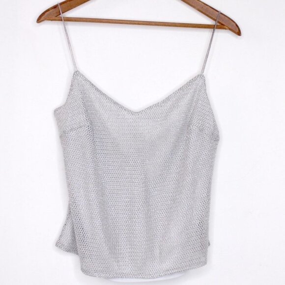 Vintage Y2K Silver Knit Camisole by  JS Collections Size 12 - Picture 2 of 10